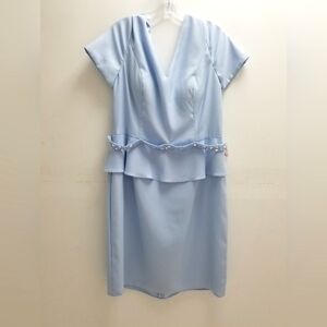 NWT size 14 FAUX 2 Dress by Jade Couture in Tahiti Blue